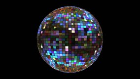 Isolate Neon Disco ball seamless  loop animation for music broadcast TV, night clubs, music videos, LED screens and projectors, glamour and fashion events, jazz, pops, funky and disco party.
 - Powered by Shutterstock - Get 15% off with code: PIKWIZARD15