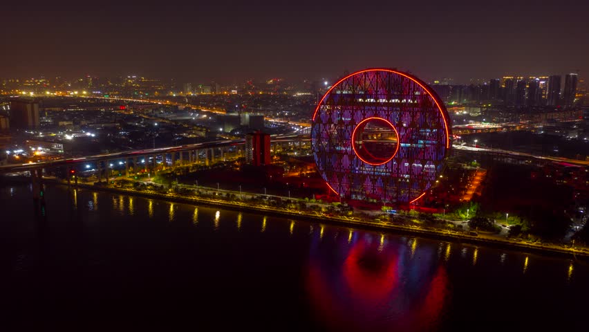 Cityscape of Guangzhou, China, Time-lapse Footage