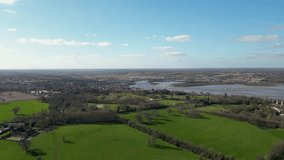 4k drone footage of the River Stour near Mistley in Essex, UK
