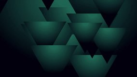 Dark turquoise triangles geometric tech abstract background. Seamless looping motion design. Video animation Ultra HD 4K 3840x2160