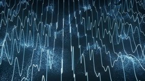 Digital technology background. Dynamic wave of glowing points and lines. Futuristic background for presentation design. 3D rendering. 4k animation. - Powered by Shutterstock - Get 15% off with code: PIKWIZARD15