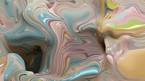 Abstract pastel liquid background video, creative fluid art slowly moving with alcohol ink style and marble mixing colors, plastic concept