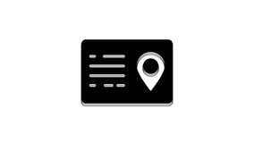Black Address book icon isolated on white background. Telephone directory. 4K Video motion graphic animation.