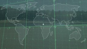 Animation of networks of connections and data processing over grid and world map. Global connections, computing and data processing concept digitally generated video. - Powered by Shutterstock - Get 15% off with code: PIKWIZARD15