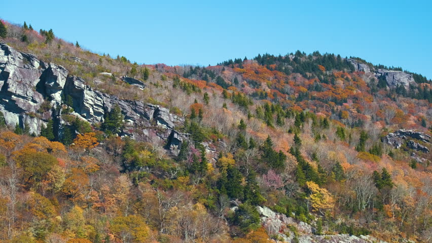 Rocky formation in appalachian mountains in fall season Royalty-Free Stock Footage #1102577271