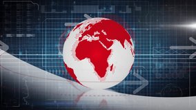 Animation of spinning globe and arrow icons over interface with data processing on blue background. Global networking and business technology concept - Powered by Shutterstock - Get 15% off with code: PIKWIZARD15