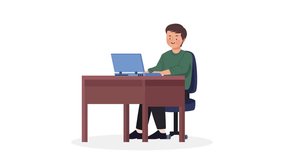 elegant businessman using laptop animation ,4k video animated - Powered by Shutterstock - Get 15% off with code: PIKWIZARD15