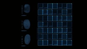An 4k 24p HUD element animation of a user interface's fingerprint scanner. The shot comes with a MATTE for the alpha channel. - Powered by Shutterstock - Get 15% off with code: PIKWIZARD15