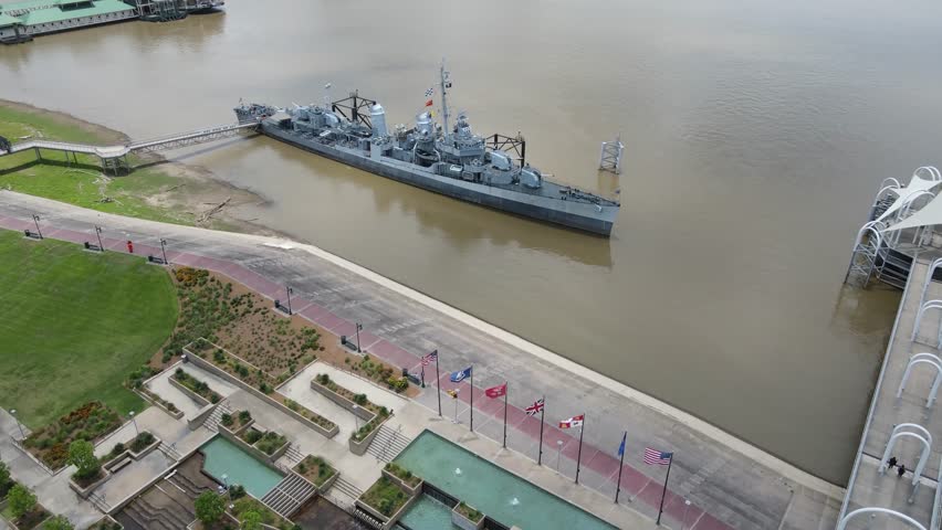 Downtown Baton Rouge Louisiana Old Mississippi River Battle Ship