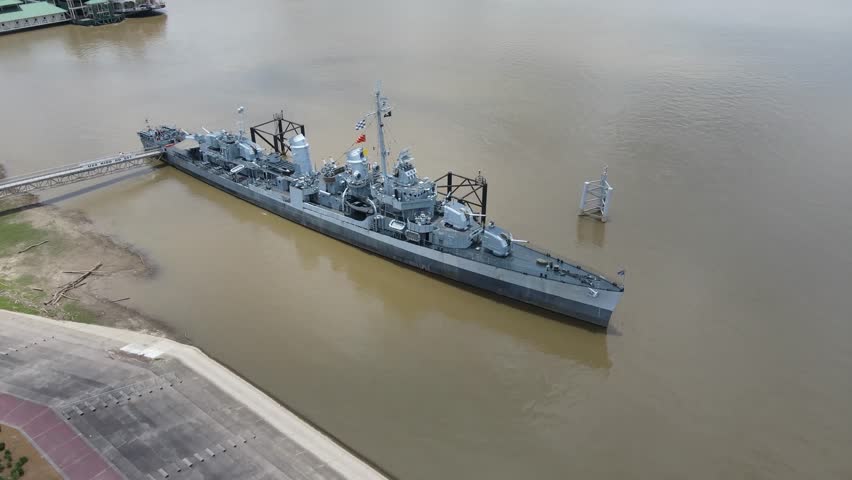 Downtown Baton Rouge Louisiana Old Mississippi River Battle Ship