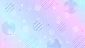 Abstract background video with purple blue gradient and various shapes