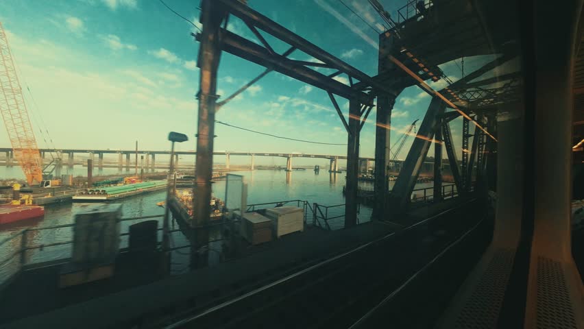 View from train travel from New Jersey to New York City