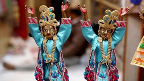 Beautiful Brass Idols Of Lord Krishna  Radha in the Baby Form Known as Laddu Gopal In Vrindavan Mathura India