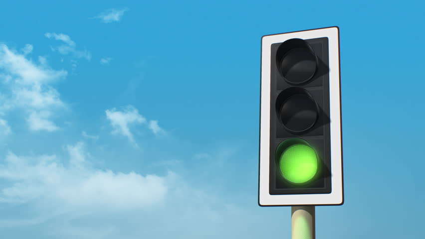 Changing Traffic Lights against Blue Sky - Urban Transportation Concept Royalty-Free Stock Footage #1102609887