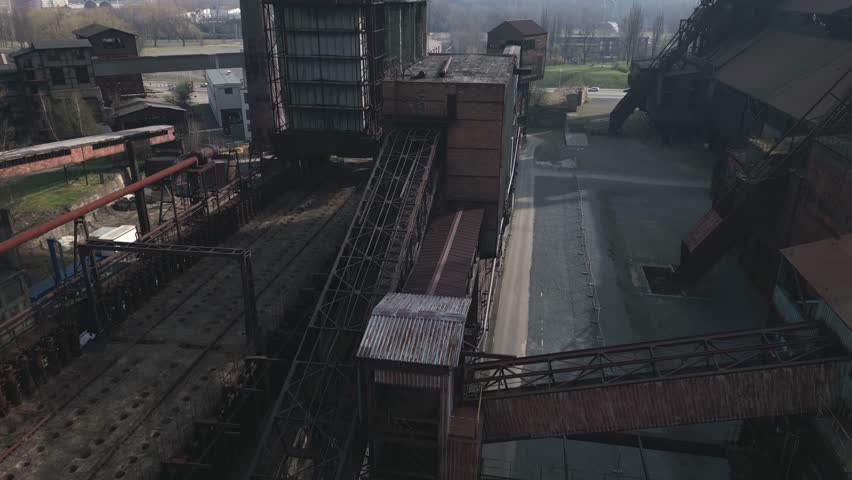 An old abandoned coke oven building on the site of the old blast furnace