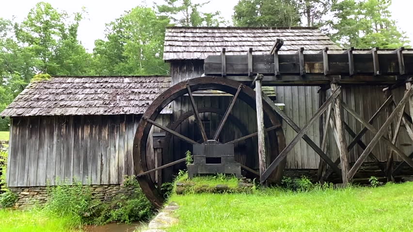 Slow Motion. Mabry Mill on the Blue Ridge Parkway. Ed and Lizzy Mabry built the mill to ground corn and saw lumber.  A popular and picturesque places along the Parkway. 