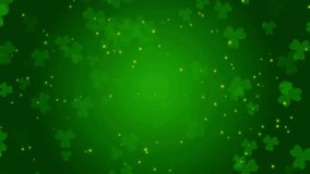 Patricks day abstract background with clover animation art video illustration green clover