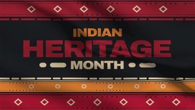 Indian Heritage Month 4k animation. American Indian culture. Celebrating annually in May in United States