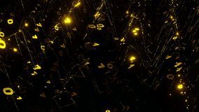 A binary matrix of golden ones and zeros moving in a wave and flashing. Digital background concept of big data, computer technology, information and cyber space, NFT 3d render - Powered by Shutterstock - Get 15% off with code: PIKWIZARD15