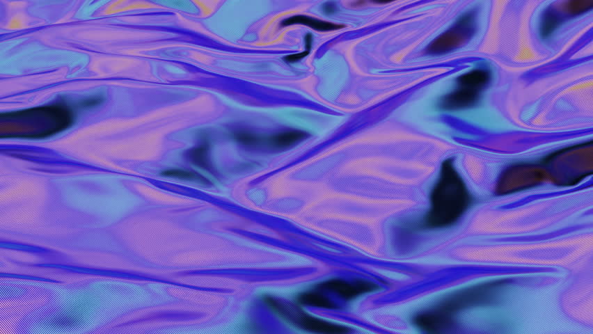 3d render animation holographic backdrop tissue multicolored fuel foil texture flowing cloth wave silk liquid petrol textile ripples waving blue violet purple reflection surface gradient background Royalty-Free Stock Footage #1102666579