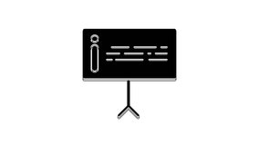 Black Information icon isolated on white background. 4K Video motion graphic animation.