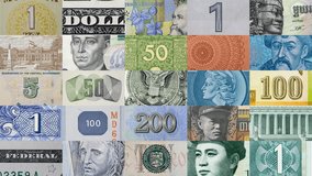 Set of world Currency. Stop motion animation. World currency paper cash money background. Cash collection. - Powered by Shutterstock - Get 15% off with code: PIKWIZARD15