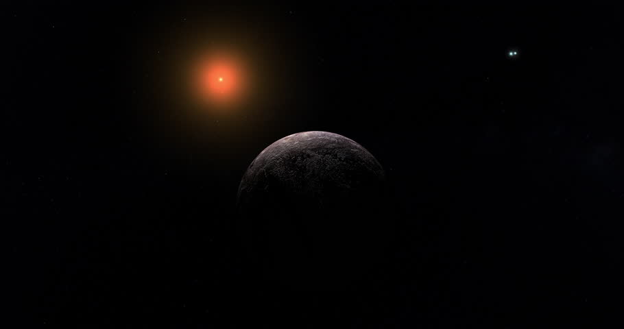 Exoplanet Proxima Centauri B approaching and Alpha Centauri stars Royalty-Free Stock Footage #1102686489