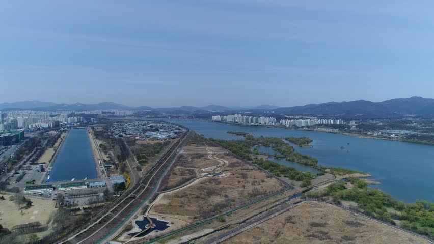hanriver in hanamsi, a rowing stadium of korea