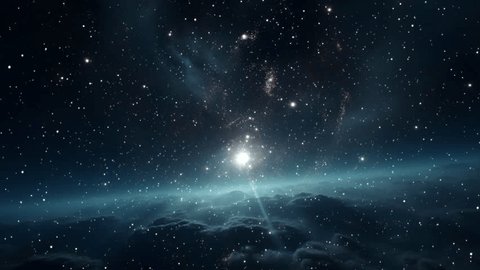 Space Clouds - Cosmic Galaxy Exploration 4K Seamless Backround Stock Video
