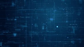 Motion graphic of Blue data matrix simulation digital line and grid technology with futuristic HUD screen on abstract background concept - Powered by Shutterstock - Get 15% off with code: PIKWIZARD15