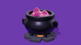 Cauldron with lilac potion. Minimal modern seamless motion design. Abstract loop animation - Powered by Shutterstock - Get 15% off with code: PIKWIZARD15