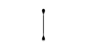 Black Cotton swab for ears icon isolated on white background. 4K Video motion graphic animation.