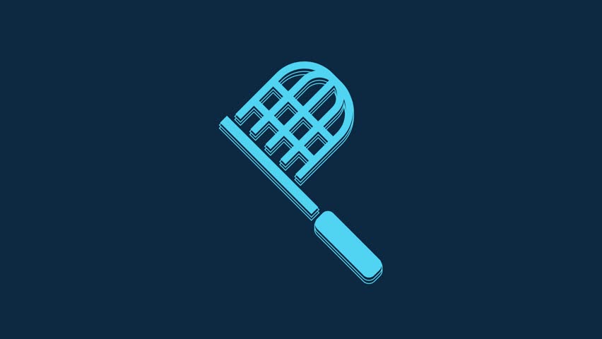 Blue Butterfly net icon isolated on blue background. 4K Video motion graphic animation.