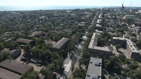 Drone view Panorama of the Mariupol Azov sea and Azovsteel Before the war