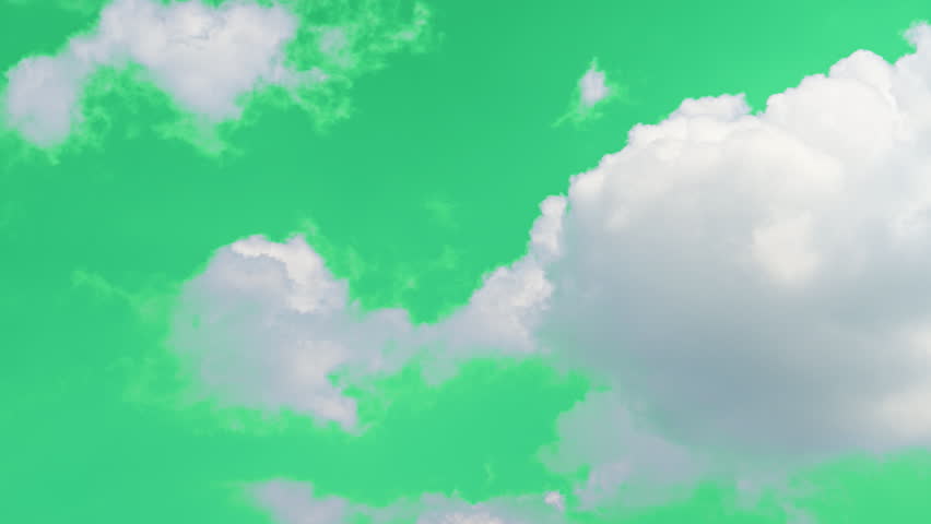 The green screen of moving white clouds with 4K resolution. Can use to change the background color. Royalty-Free Stock Footage #1102725387