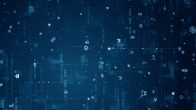 Motion graphic of Blue money icon and data matrix simulation digital grid line with futuristic HUD screen on blue abstract background technology and cryptocurrency concept vertical video - Powered by Shutterstock - Get 15% off with code: PIKWIZARD15