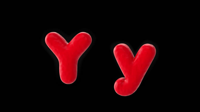 Y Letters Cartoon Font, Alpha Channel