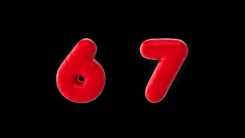 6,7 Number Cartoon Font, Alpha Channel