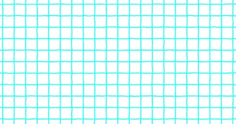 Стоковое видео: Exercise book grid big smooth generated blue on white. Crazy doodle grunge pulsing stop motion blank background good for titles, intro, school, background, etc...
