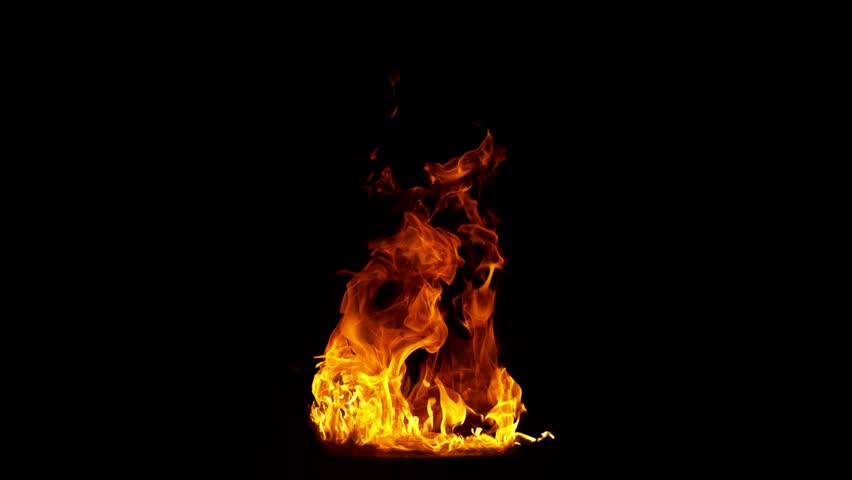 Super Slow Motion Shot of Real Fire Flame Isolated on Black Background at 1000fps. Royalty-Free Stock Footage #1102736323