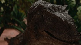 CU Shot of a dinosaur tyrannosaurus t-rex eye roaring into camera. Realistic 3d rendering. 3D Illustration - Powered by Shutterstock - Get 15% off with code: PIKWIZARD15