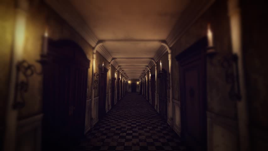 Horror Hotel Corridor 3D Video Animation
