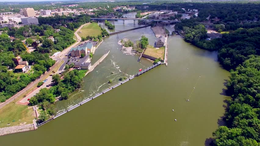 Scenic Fox River Locks in Appleton Wisconsin
