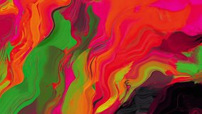 Abstract fluid marble video, motion background, colored moving liquid texture, creative art with dissolving material and alcohol ink style with thick paint layers
