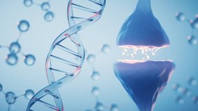 Synapse of neuron cell, biology concept, 3d rendering. Digital drawing. - Powered by Shutterstock - Get 15% off with code: PIKWIZARD15