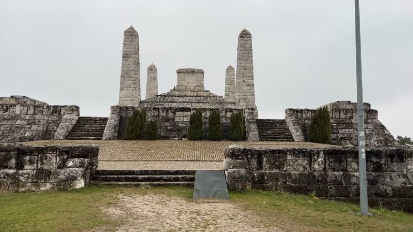 The grave and monument of Milan Rastislav Stefanik near the town of Brezova pod Bradlom in Slovakia