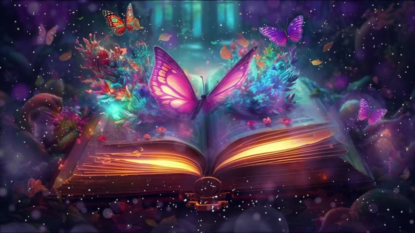 A book with butterflies in the forest Royalty-Free Stock Footage #1102757055