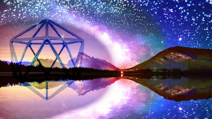 Metatron's cube against the background of space Royalty-Free Stock Footage #1102757157