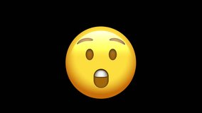 Astonished Face 
Animated Emoji. Alpha channel, transparent background. 4K resolution loop animation.  - Powered by Shutterstock - Get 15% off with code: PIKWIZARD15