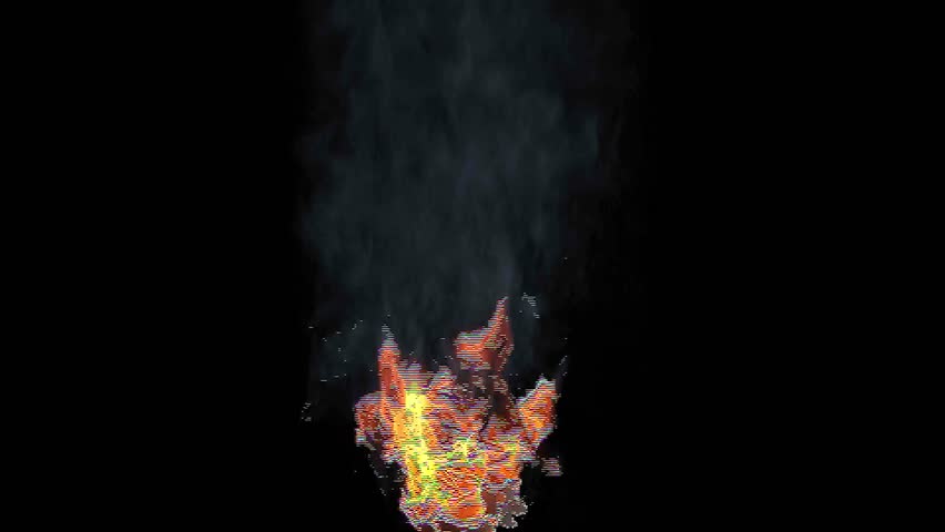 A beautiful low-budget cyberpunk holo-graphic fire with smoke. | Shutterstock HD Video #1102767323